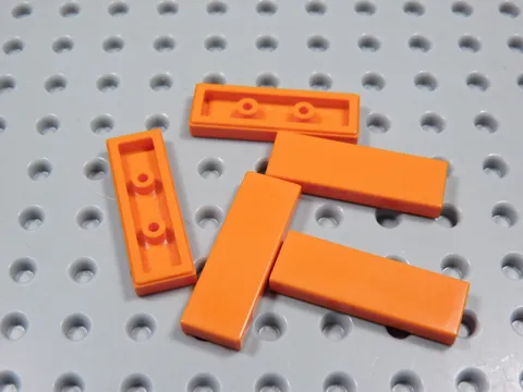 LEGO Lot of 5 Reddish Orange 1x3 Smooth Tiles Plates BO
