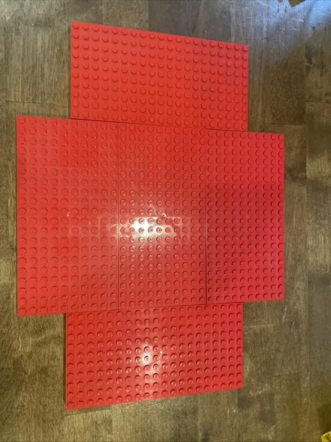 Lego Lot of 5 Brick 10x20 Thick Base Plate Castle Red