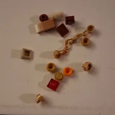 LEGO Chain Pieces Parts Bulk Lot Tan Beige Brown Red Orange White (10+pc)