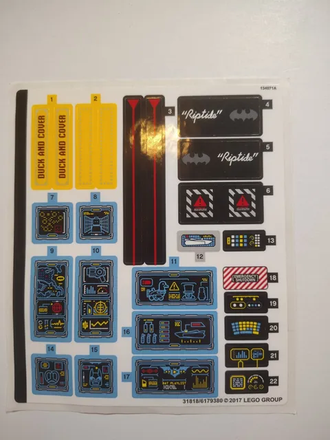 LEGO 70909 - Batman Movie - Batcave Break-In - STICKER SHEET