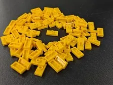 Lego Lot  x100 Bright Light Orange Plate 1 Stud Jumper 1 x 2 # 15573 Bulk