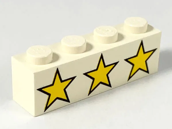 Lego Stars 1x4 Brick Yellow Star Celebration 1999 City Police Festival Fiesta