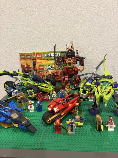 LEGO NINJAGO Lot Samurai Mech 9448 Blade Cycle 9441 Fangpyre Truck Ambush 9445