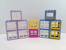 Lego Duplo Lot of 12 Hinged Windows/Doors with Frames Misc Styles & Colors LOT E