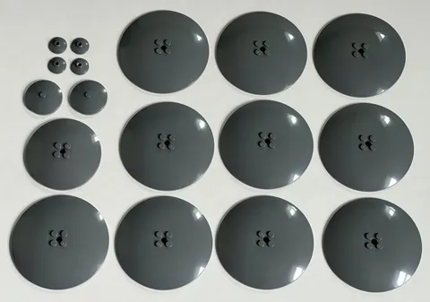 LEGO Lot of 17 Dark Bluish Gray Radar Dish Parts
