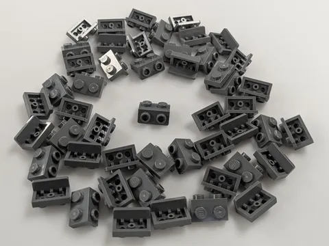 Lego x50 New Dark Bluish Gray Bracket 1 x 2 - 1 x 2 # 99781 MOC Bulk Parts