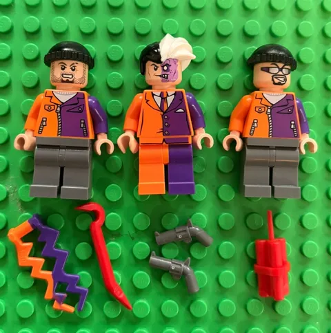 Lego Batman II Two face 6864 Minifigure sh0007 + 2 henchmen sh0021 + sh0022