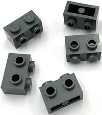 Lego 5 New Dark Bluish Gray Bricks Modified 1 x 2 with Studs on 1 Side Parts