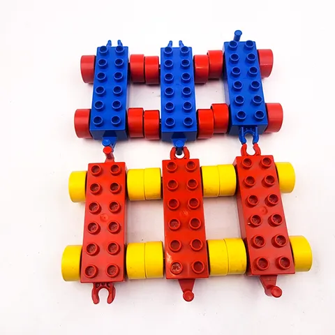 Vintage Duplo Train Car Base with Wheels Lot Of 6 DUPLO Logo 2x6 Classic Colors