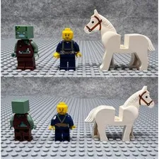 LEGO Minifigures Lot Minecraft Zombie City Mechanic White Horse Blue Brown White