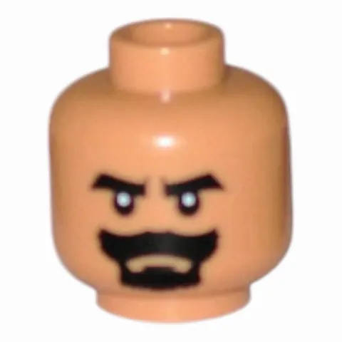LEGO Minifigure, Head Beard Black Van Dyke with Thick Black Moustache