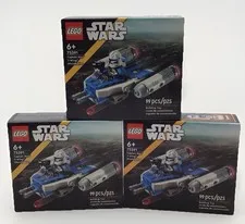 Lego Star Wars Captain Rex Y Wing Microfighter (75391) Ages 6+ 99 Pcs LOT OF 3