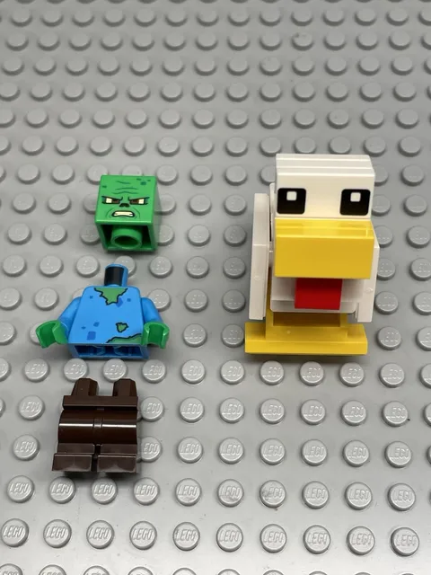 LEGO. Minecraft. Baby Zombie Chicken Jockey and Chicken from 21272
