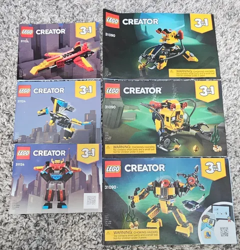 Lego Creator 3in1 manuals only complete sets 31124 31090