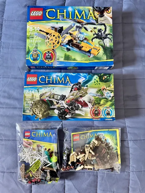 Set of 4 LEGO Chima 70001, 70125, 70129, 70138 Great Condition (Read Post) 