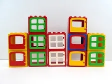 Lego Duplo Lot of 12 Hinged Windows/Doors with Frames Misc Styles & Colors LOT D