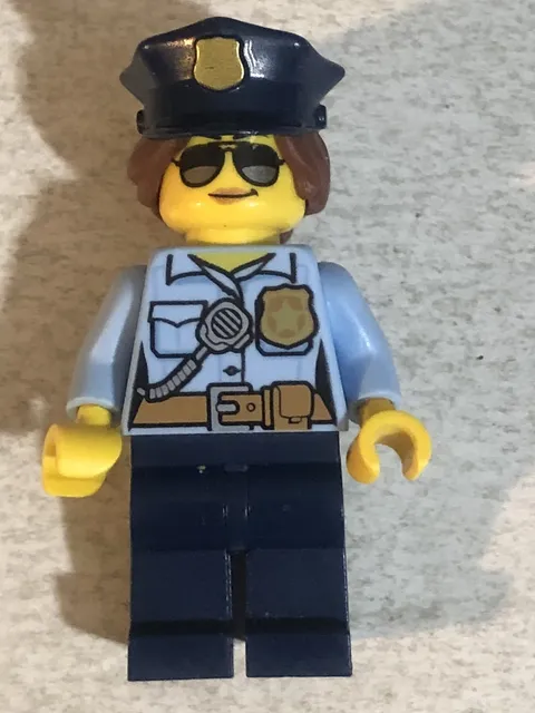 Lego Female Police Officer Cop Mini figure  Action Figure Toy Minifig L2