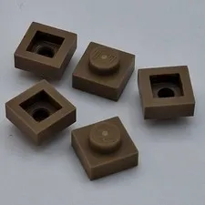 Lego - 5 Basic Dark Tan 1 x 1 Stud Plates 3024