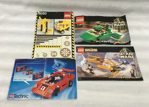 4 LEGO INSTRUCTION MANUALS / ANAKINS PODRACER / FLASH SPEEDER / TECHNIC / # 8020