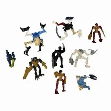 Vintage Lego Bionicle Figure Collection Lot Parts Pieces Mask Weapons Sold As Is