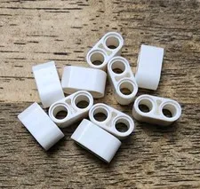 LEGO White Technic, Liftarm Thick 1 x 2. QTY 10. Part No. 43857.