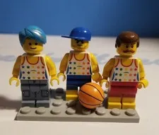 Lego Minifigure Lot of 3 Rainbow Star Jersey Basketball Team Custom