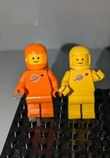 LEGO Classic Space Minifigures Lot of 2 Astronaut Spaceman Yellow And Orange