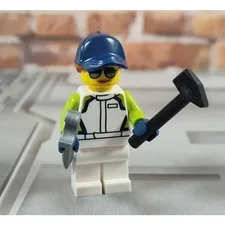 Lego Car Mechanic Girl Woman Minifig with Wrench & Hammer City Set 60322