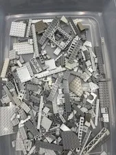 1 lb. Bulk Mixed Gray Legos - standard blocks and unique pieces (Lot B)