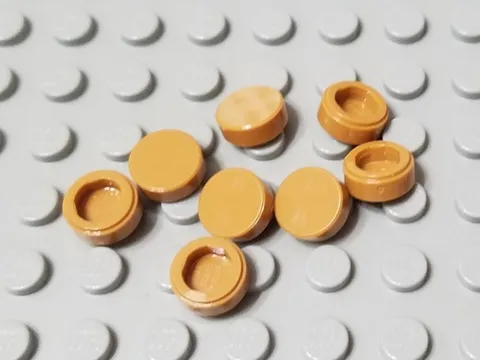 LEGO Lot of 8 Medium Dark Flesh 1x1 Round Tile Pieces