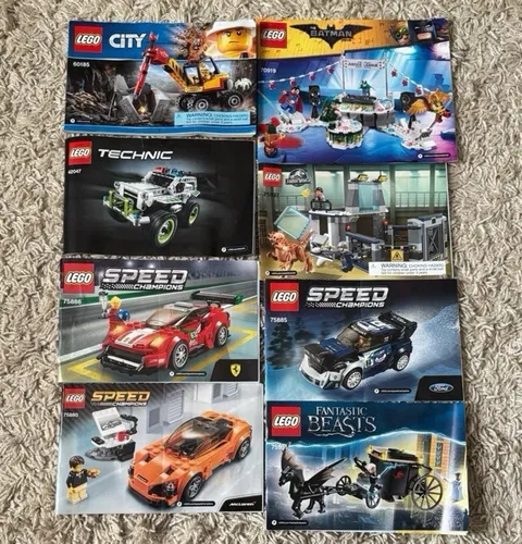 Lot of 8 LEGO Instruction Manuals – Speed Champions, Batman, Jurassic World