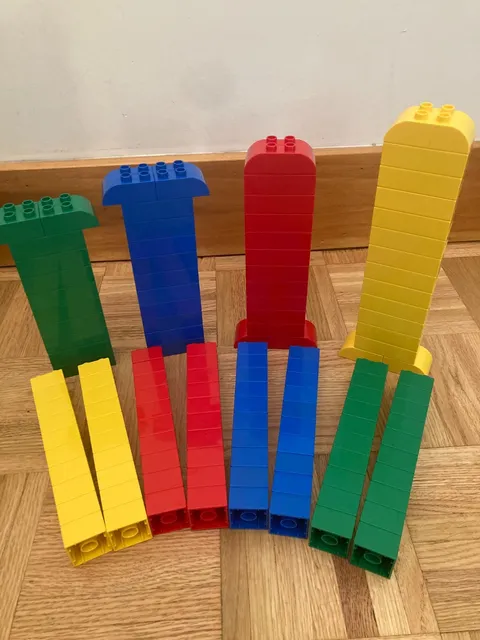 LEGO DUPLO Huge Lot 130 Bricks Building Blocks 2x4 (41)  2x2 (80)  Curved USED