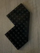LEGO 2401 Black Wedge, Plate 10 x 10 with 4 x 4 Cutout and Cut Corner