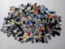 LEGO BULK LOT 280 MODIFIED 1X1 TILE WITH CLIP #2555 #15712 #93794 MIXED COLORS