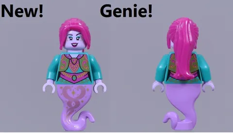 LEGO Minifigure Genie Smoke Legs Magenta Pink Hair Purple Head Magic Spells