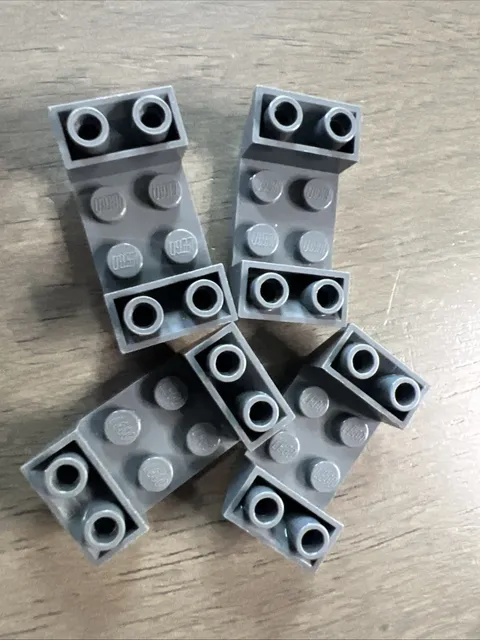 LEGO 4871 Dark Bluish Gray Slope Inverted 45 4x2 Double with 2x2 Cutout 4 Pieces