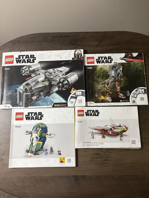 Lego Starwars Instruction Manuels Lot Of 4 Razor Crest Slave 1 At-st Starship!