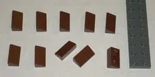 LEGO NEW 1x2x0.67 Reddish Brown Slope 31° (10x) 6035291 Brick 85984
