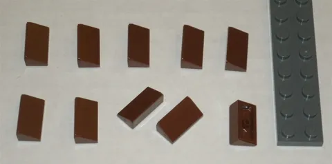 LEGO NEW 1x2x0.67 Reddish Brown Slope 31° (10x) 6035291 Brick 85984
