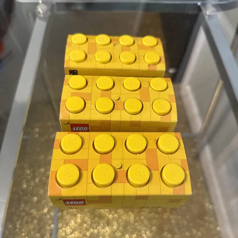 Lot Of 3 Lego Mini Box Storage Room 8 Stud Mini Box Yellow 3.6" x 1.8" x 1.6"