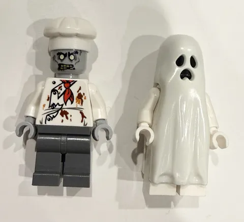 LEGO Minifigure Lot of 2: Lego Scooby-Doo Glow in the Dark Ghost & Zombie Chef