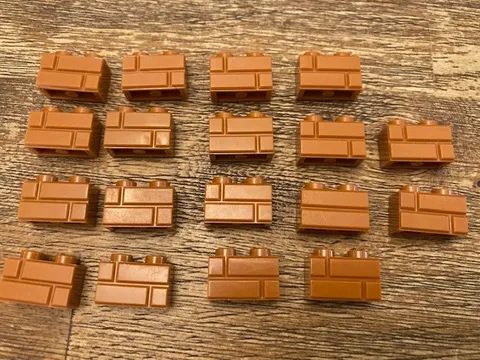 LEGO Dark Orange Masonry Bricks 1x2 bricks MOC builders lot x18bricks C12 #6