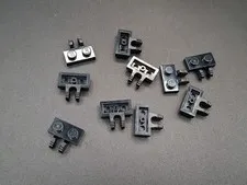 LEGO - 10x - Hinge Plate - Hinge Plate - 1x2 - Black - Black - 50340