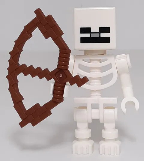 Lego Minecraft Skeleton Minifigure min011 with Bow Weapon And Cube Skull