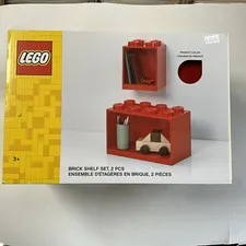 RARE LEGO Display! 2 Piece Brick Shelf Set 12X6  & 6X6 Red NEW IN BOX #4117
