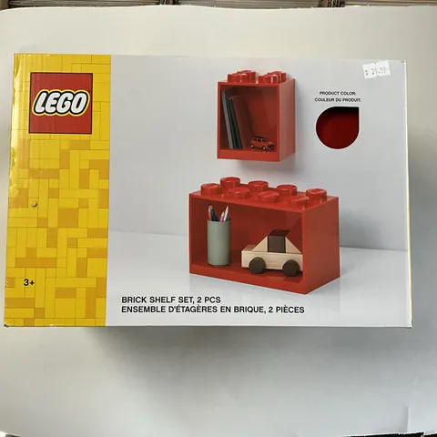 RARE LEGO Display! 2 Piece Brick Shelf Set 12X6  & 6X6 Red NEW IN BOX #4117