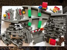 Vintage Lego Duplo Train Track Lot Bridge,6377 Straight, 6378 Curved, Switchers