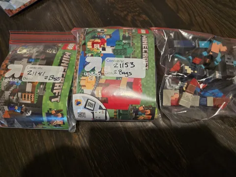 LEGO Minecraft Lot 21141 Zombie Cave + 21153 Wool Farm + Action Figures