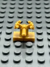 Lego 13770 Faucet Tap 1x2 w/ Dual Handles Small PEARL GOLD