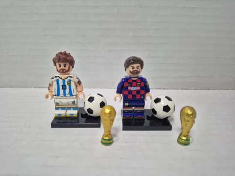 Lionel Messi Custom Soccer Minifigures Argentina FC & Barcelona Soccer